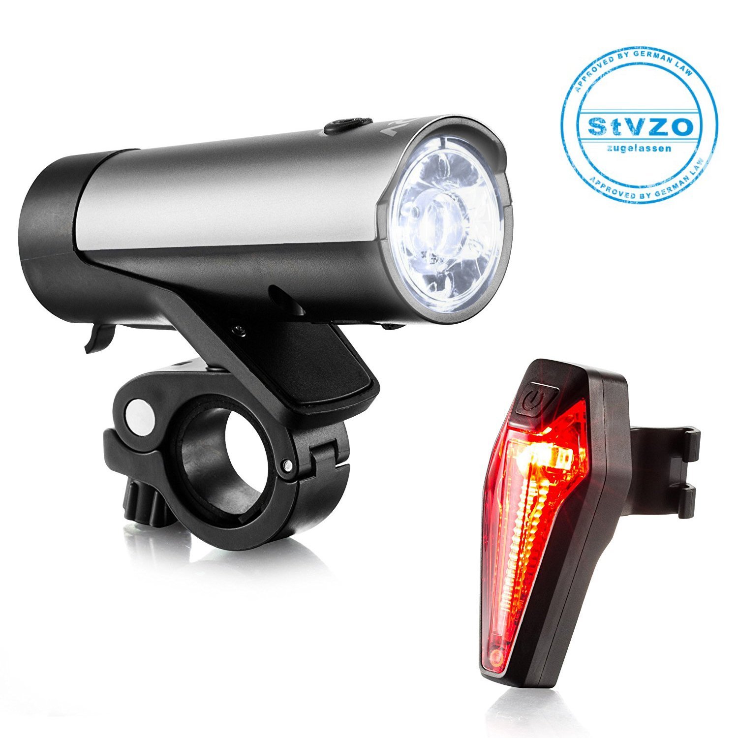  Bike Lights USB Rechargeable Bicycle Torch