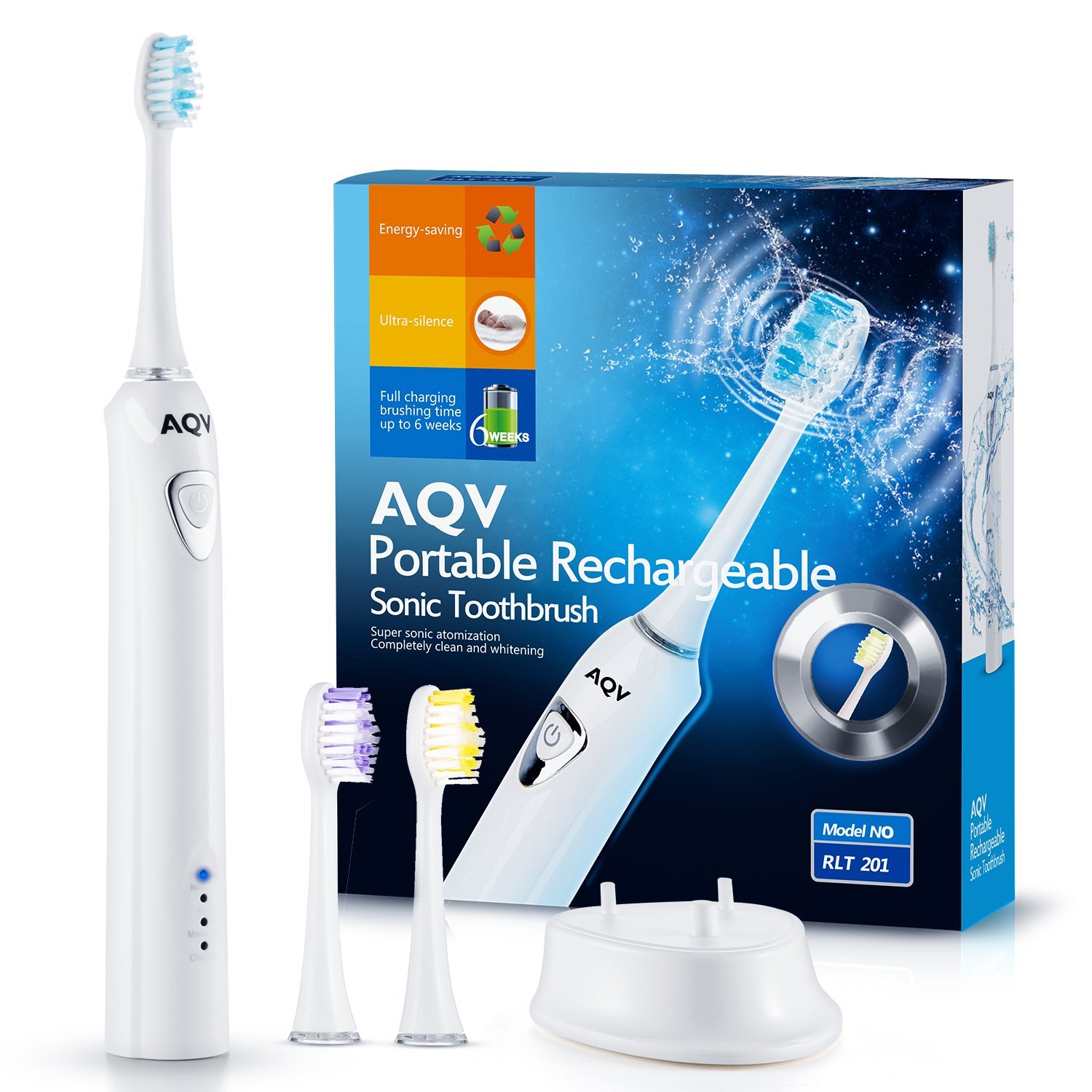 AQV Sonicare EasyClean Elektrische Zahnbürste mit Schalltechnologie, weiß