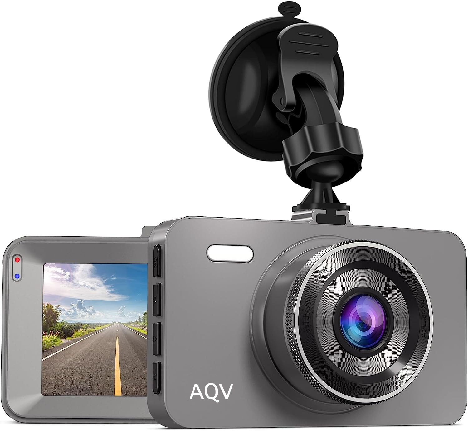 AQV Dash Cam for Cars, 3'' IPS Screen Car Camera, 176° Wide Angle Dash Camera, 1080P FHD Dashcam with IR Night Vision, Loop Recording, Parking Mode, G-Sensor, WDR